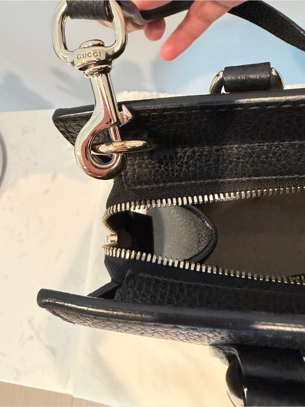 Authentic Gucci Soho Black Leather Top Handle Satchel - Picture 6 of 14